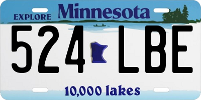 MN license plate 524LBE