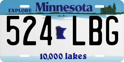 MN license plate 524LBG