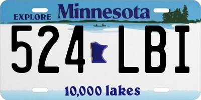 MN license plate 524LBI