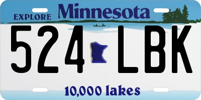MN license plate 524LBK