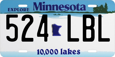 MN license plate 524LBL