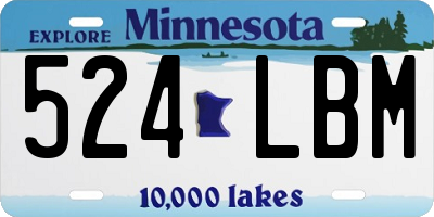 MN license plate 524LBM