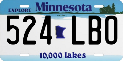 MN license plate 524LBO