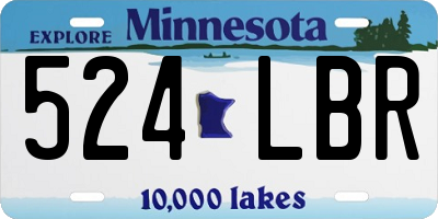 MN license plate 524LBR
