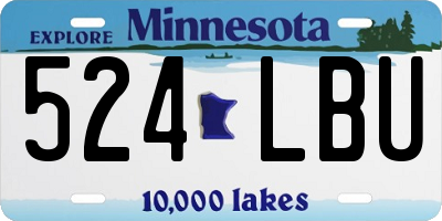 MN license plate 524LBU
