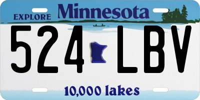 MN license plate 524LBV