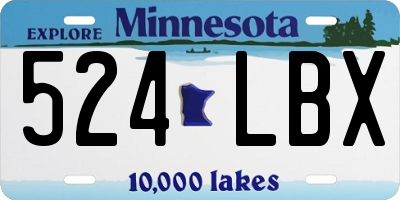 MN license plate 524LBX