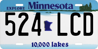 MN license plate 524LCD