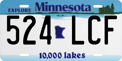 MN license plate 524LCF