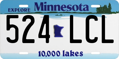 MN license plate 524LCL