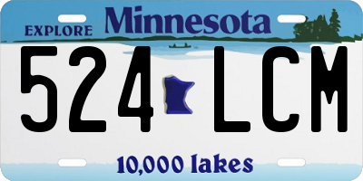 MN license plate 524LCM