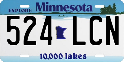 MN license plate 524LCN