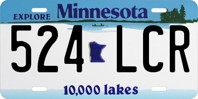 MN license plate 524LCR