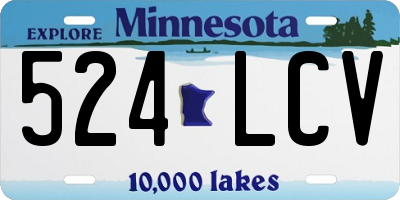 MN license plate 524LCV