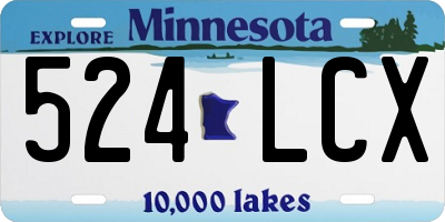 MN license plate 524LCX