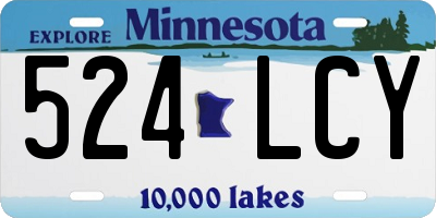 MN license plate 524LCY