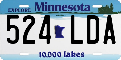 MN license plate 524LDA