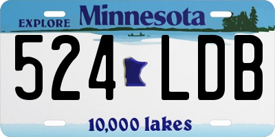 MN license plate 524LDB