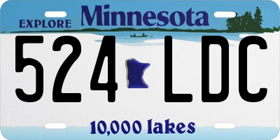 MN license plate 524LDC