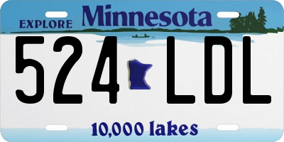 MN license plate 524LDL