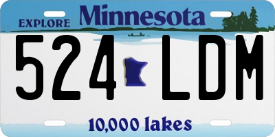 MN license plate 524LDM