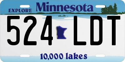 MN license plate 524LDT