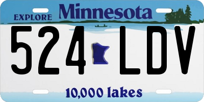 MN license plate 524LDV