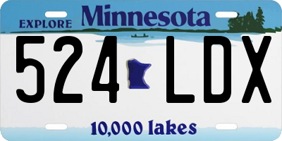 MN license plate 524LDX