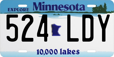 MN license plate 524LDY