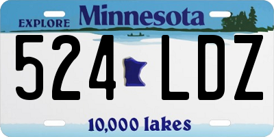 MN license plate 524LDZ