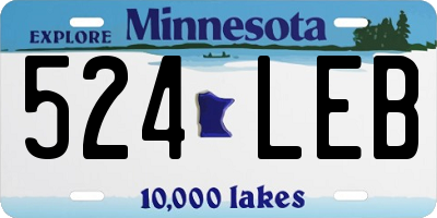 MN license plate 524LEB