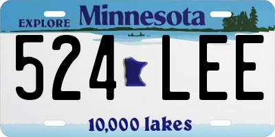 MN license plate 524LEE