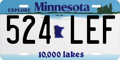 MN license plate 524LEF