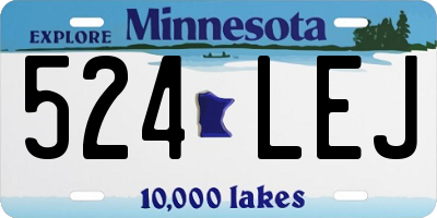 MN license plate 524LEJ