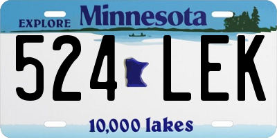 MN license plate 524LEK