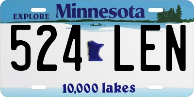 MN license plate 524LEN