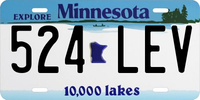 MN license plate 524LEV
