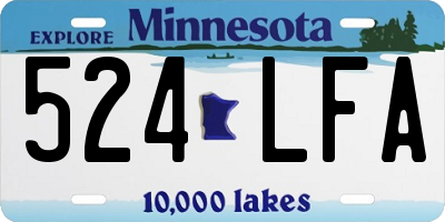 MN license plate 524LFA
