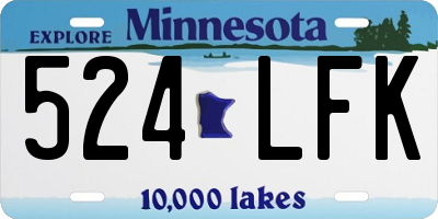 MN license plate 524LFK