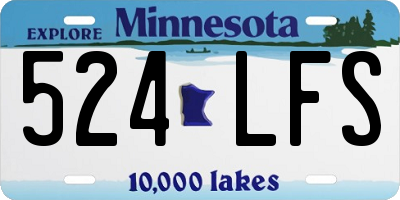 MN license plate 524LFS