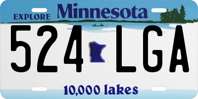 MN license plate 524LGA