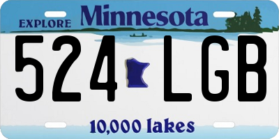 MN license plate 524LGB