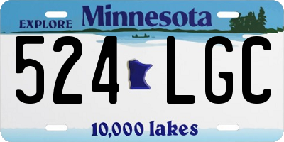 MN license plate 524LGC