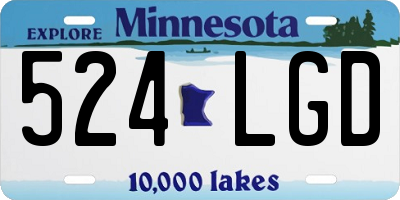 MN license plate 524LGD