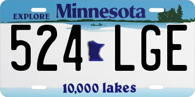 MN license plate 524LGE