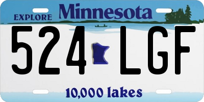 MN license plate 524LGF