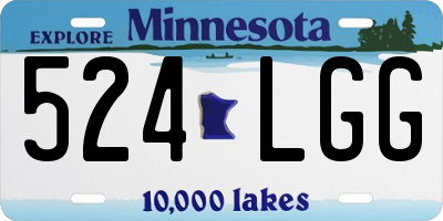 MN license plate 524LGG