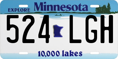 MN license plate 524LGH