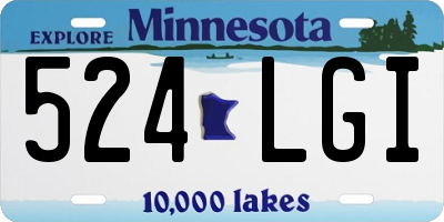 MN license plate 524LGI