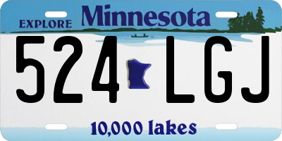 MN license plate 524LGJ